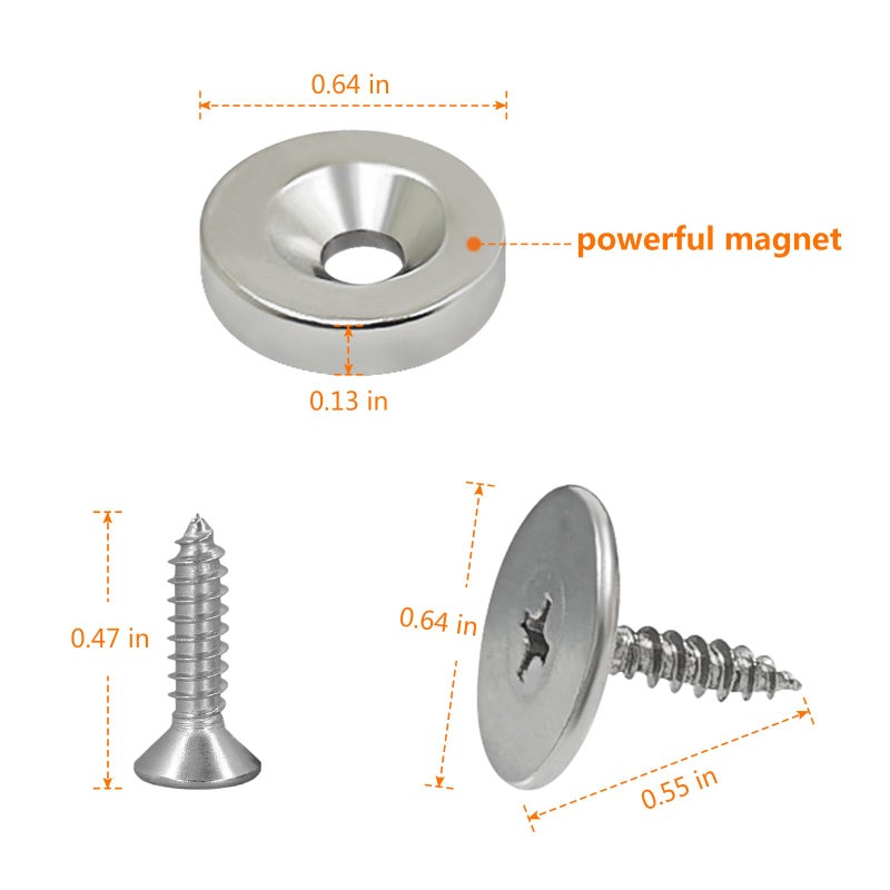 DEEKOUDT Set of 4 Magnetic Cabinet & Door Latch Catch Closures Cabinet Hardware Fittings - Image 2